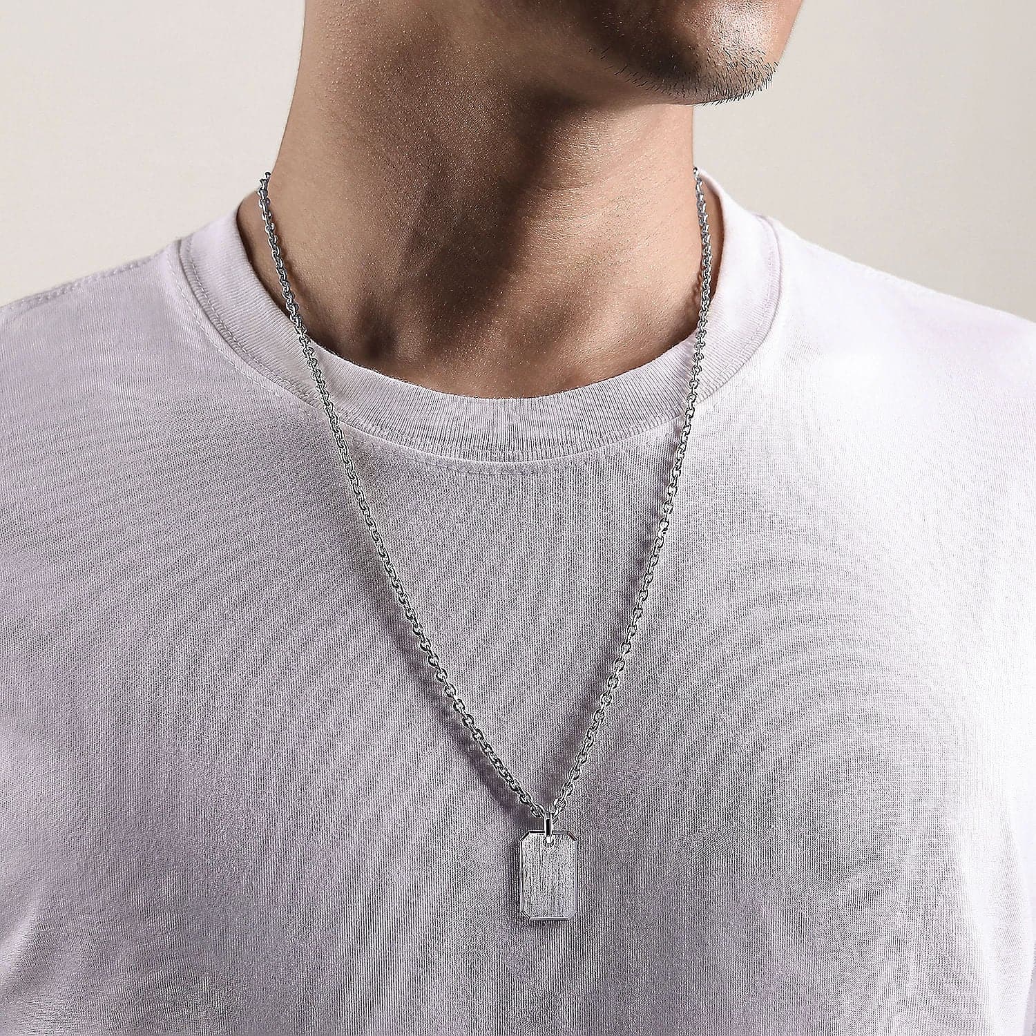 Gabriel & Co. 925 Sterling Silver Dog Tag Pendant - Skeie's Jewelers