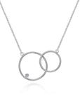 Gabriel & Co. Sterling Silver Double Circle Diamond Pendant Necklace - Skeie's Jewelers