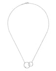 Gabriel & Co. Sterling Silver Double Circle Diamond Pendant Necklace - Skeie's Jewelers
