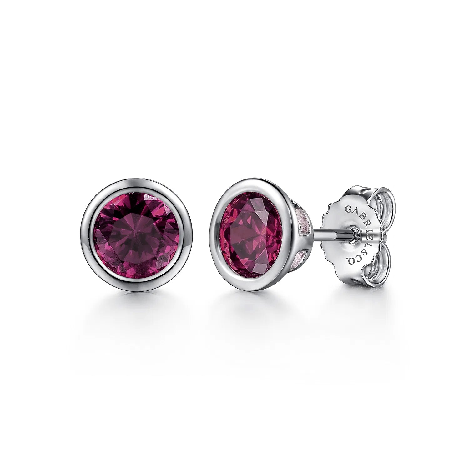 Gabriel &amp; Co. Sterling Silver Gemstone Bezel Studs
