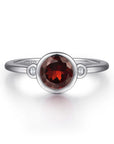 Gabriel & Co. Sterling Silver Gemstone and Diamond Ring