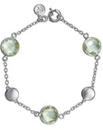 Gabriel & Co. Sterling Silver Green Quartz Station Bracelet - Skeie's Jewelers