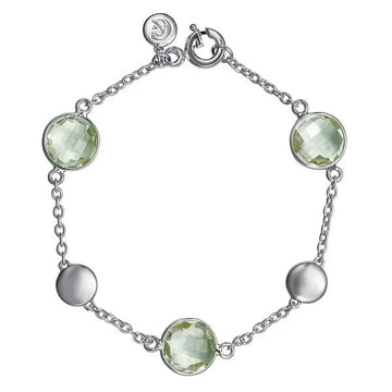 Gabriel & Co. Sterling Silver Green Quartz Station Bracelet