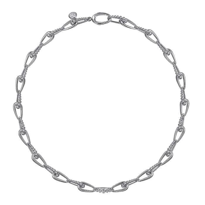 Gabriel & Co. 925 Sterling Silver Oval Link Chain Necklace with Bujukan Connectors - Skeie's Jewelers
