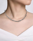 Gabriel & Co. 925 Sterling Silver Oval Link Chain Necklace with Bujukan Stations - Skeie's Jewelers