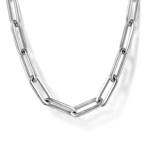 Gabriel & Co. 925 Sterling Silver Paper Clip Chain Necklace - Skeie's Jewelers