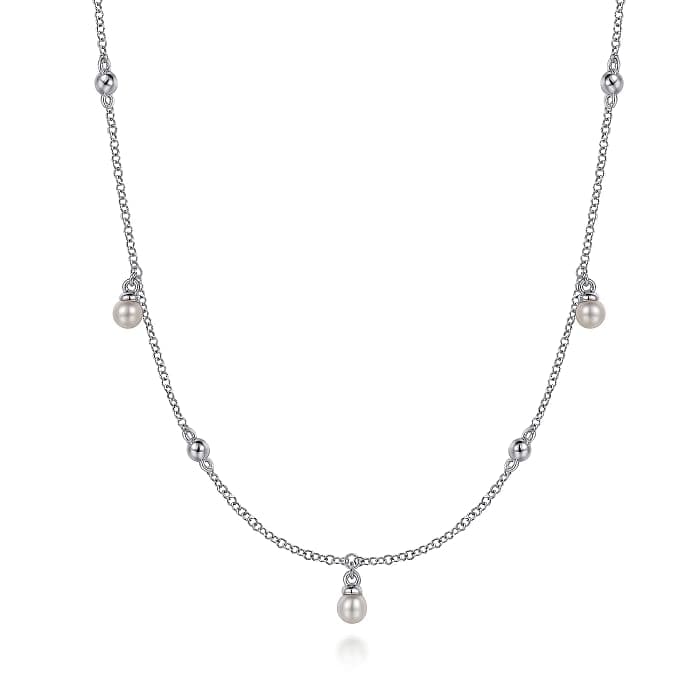 Gabriel & Co. 925 Sterling Silver Pearl Drop Necklace - Skeie's Jewelers