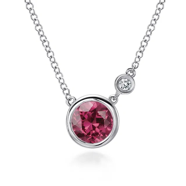 Gabriel &amp; Co. Sterling Silver Gemstone &amp; Diamond Accent Necklace - Skeie's Jewelers
