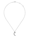 Gabriel & Co. Sterling Silver Star and Moon Charm Necklace with White Sapphire - Skeie's Jewelers