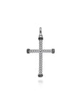 Gabriel & Co. Sterling Silver Black Spinel Cross Pendant - Skeie's Jewelers