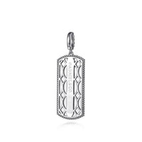 Gabriel & Co. 925 Sterling Silver White sapphire Personalized Medallion Pendant - Skeie's Jewelers