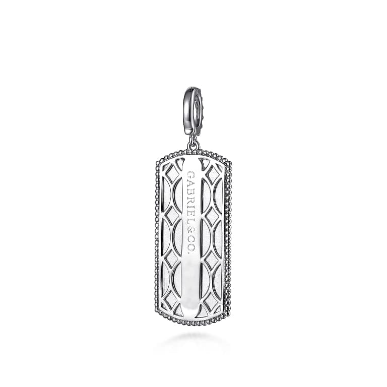 Gabriel & Co. 925 Sterling Silver White sapphire Personalized Medallion Pendant - Skeie's Jewelers
