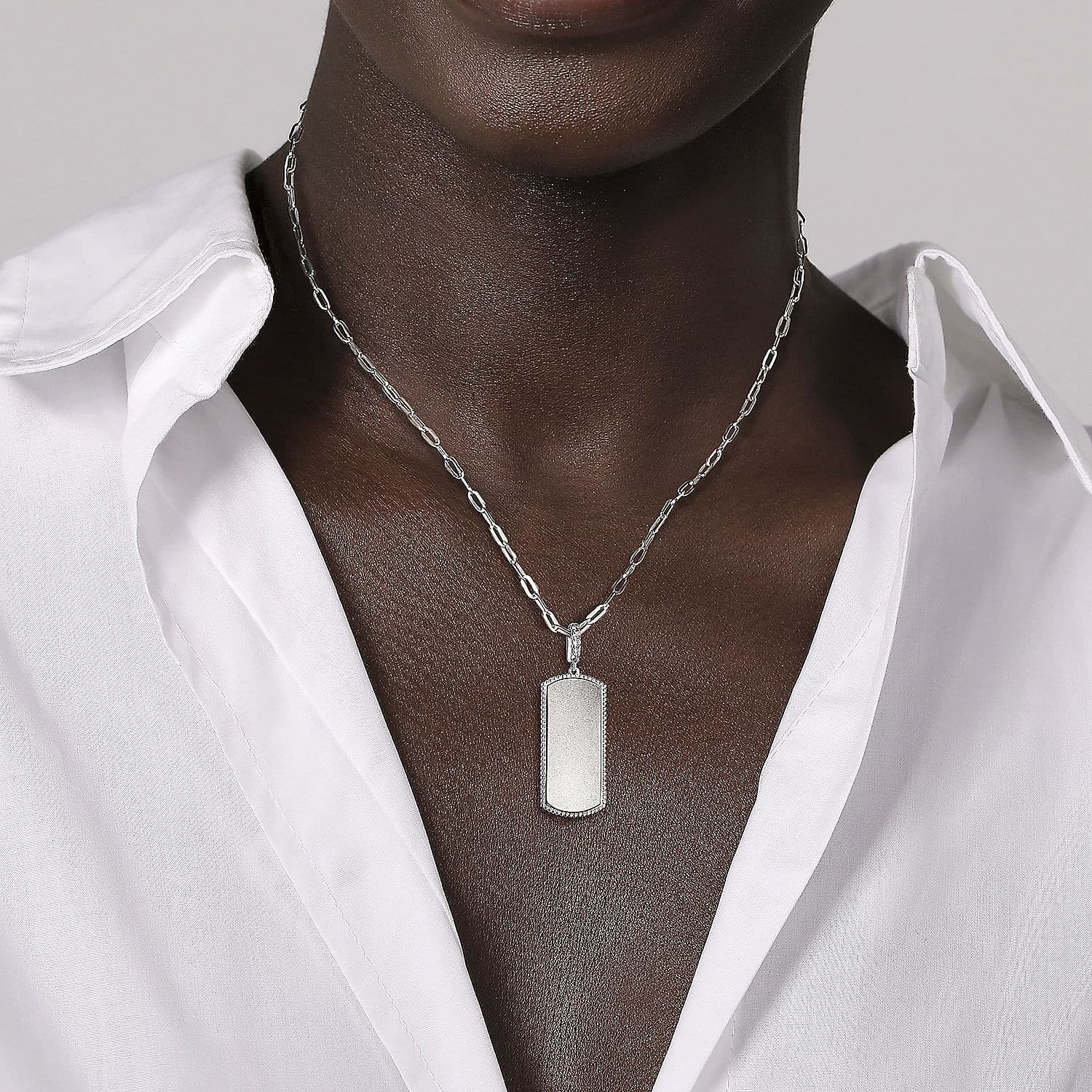 Gabriel & Co. 925 Sterling Silver White sapphire Personalized Medallion Pendant - Skeie's Jewelers