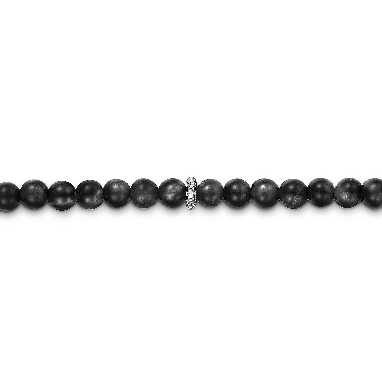 Gabriel & Co. 925 Sterling Silver and 4mm Black Onyx Beaded Bracelet - Skeie's Jewelers