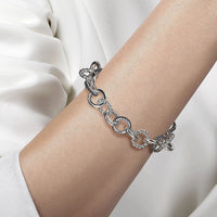 Gabriel & Co. 925 Sterling Silver Black Spinal Bujukan Link Chain Tennis Bracelet - Skeie's Jewelers