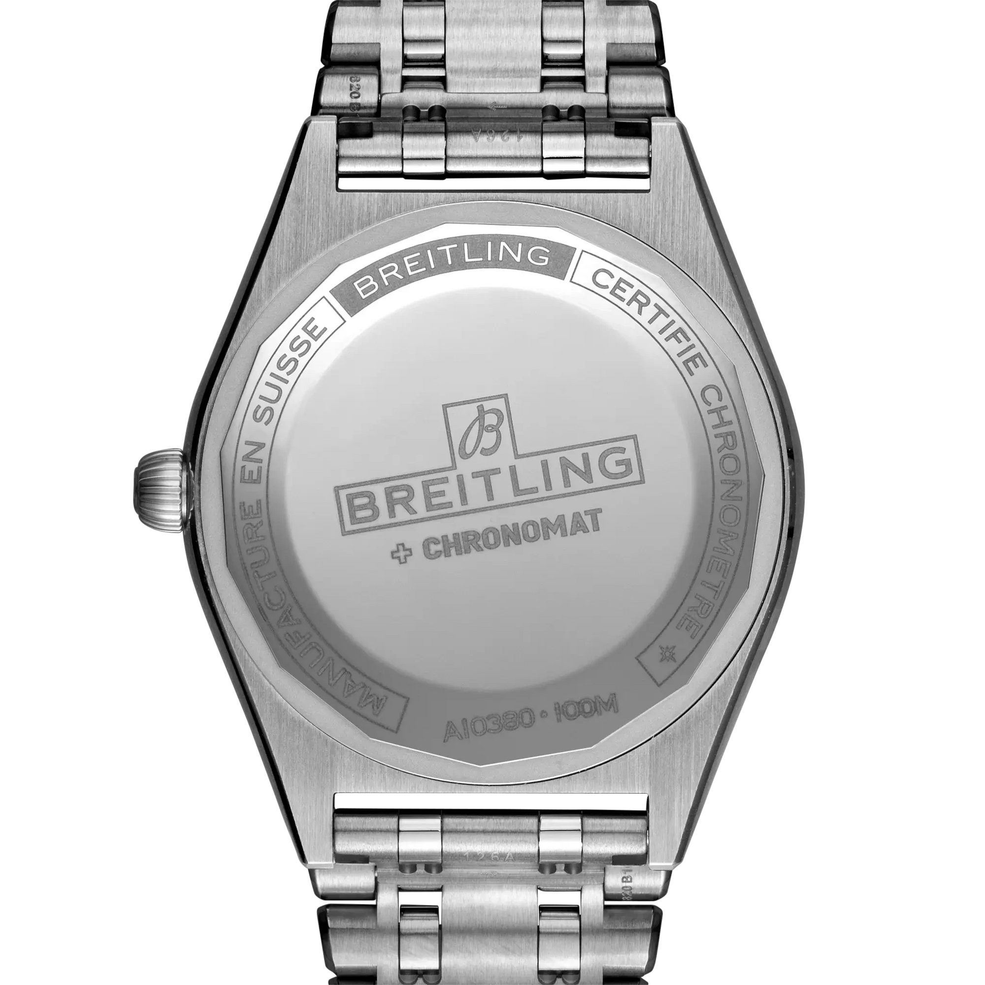 Breitling Chronomat Automatic 36mm Mint Green Dial on stainless steel strap - Caseback