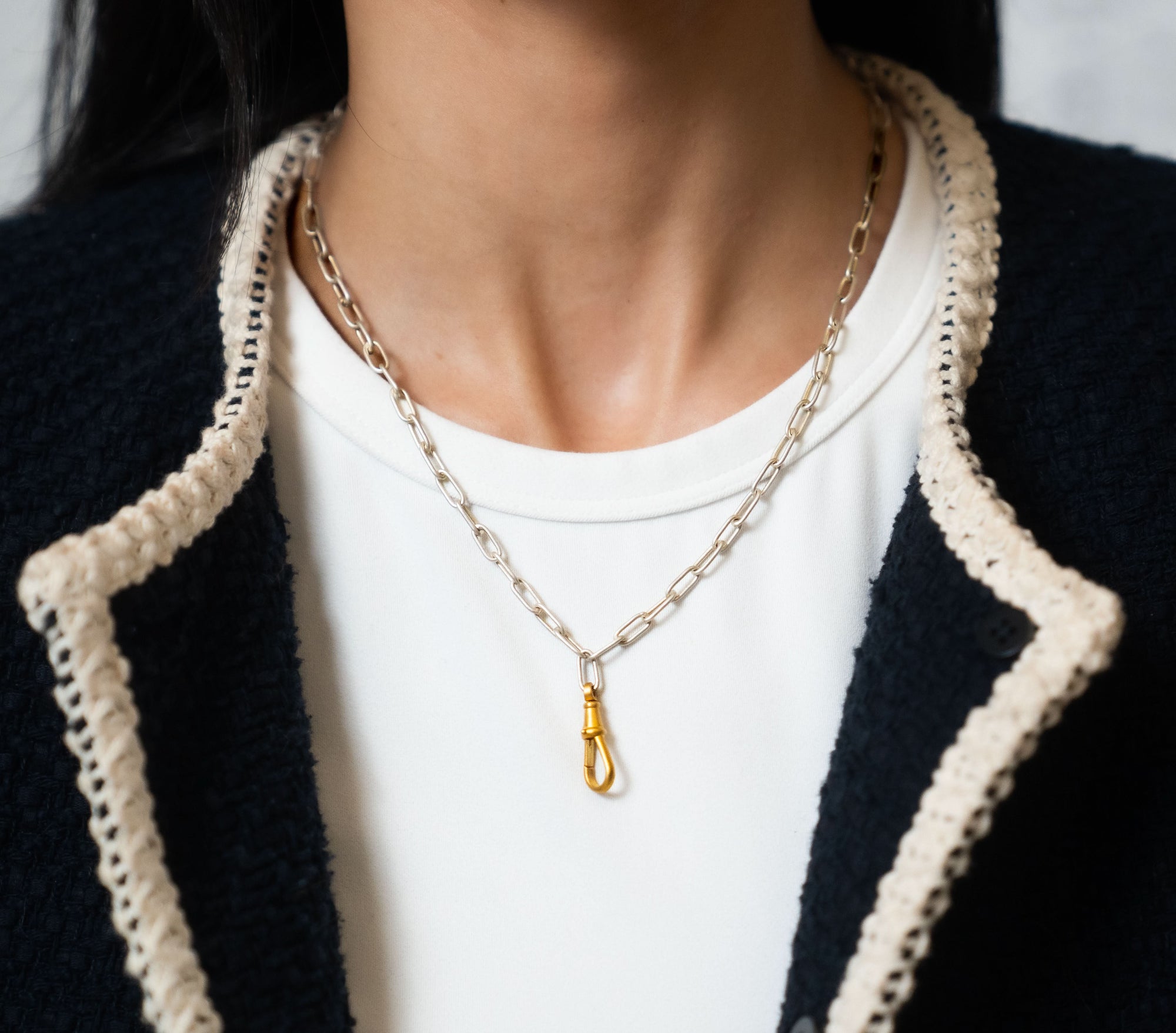 Lika Behar Sterling Silver 'Clipski' Chain and Charm Clasp - Skeie's Jewelers