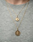 men's 14k gold fern medallion necklace