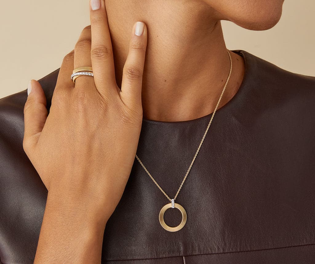 Yellow Gold Circle Pendant Necklace by Marco Bicego - Skeie's Jewelers