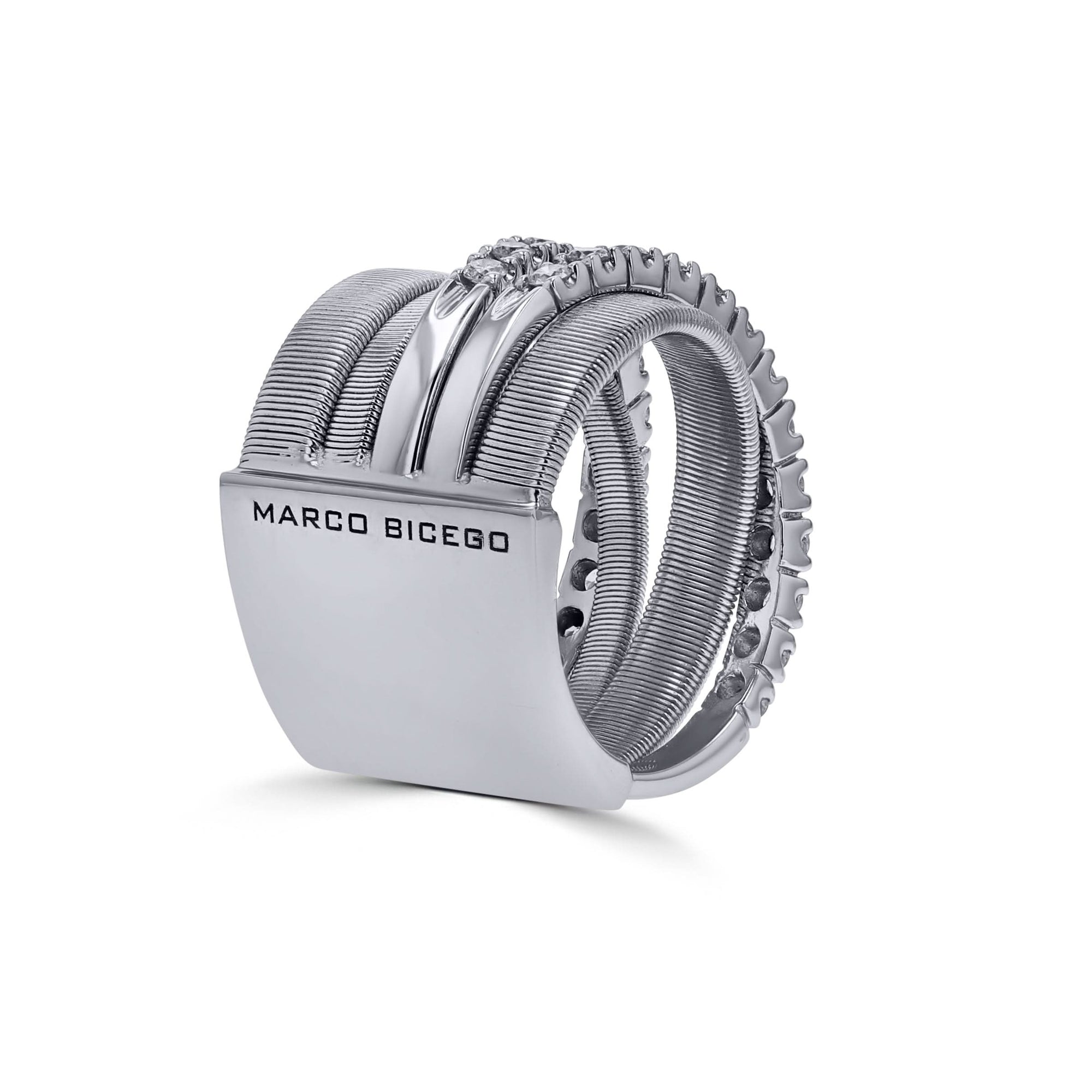 Marco Bicego White Gold 5-Strand Square Edge Diamond Ring - Skeie's Jewelers