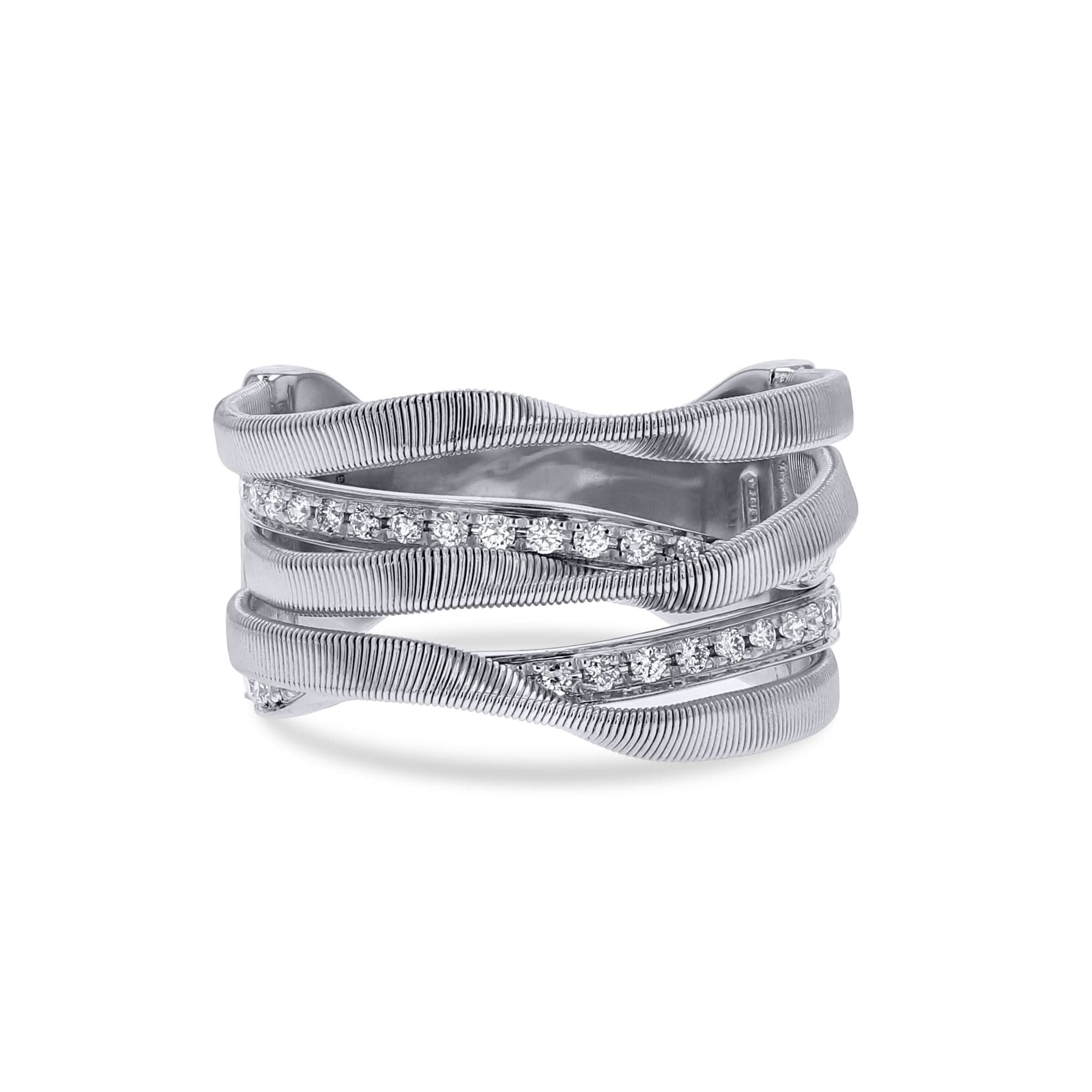 Marco Bicego White Gold 5-Strand Diamond Coil Ring - Skeie's Jewelers