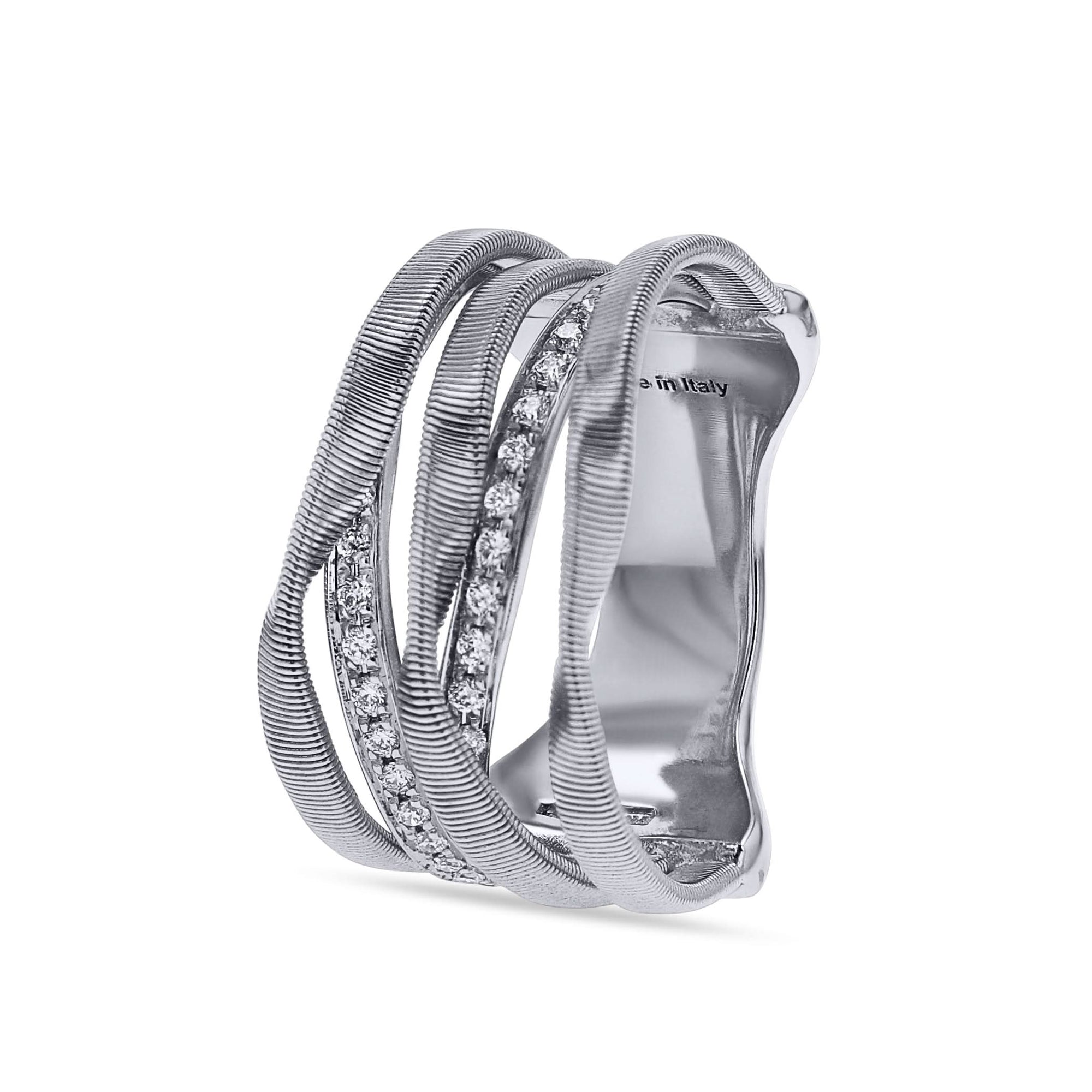 Marco Bicego White Gold 5-Strand Diamond Coil Ring - Skeie's Jewelers