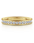 Gabriel & Co. 14K Yellow Gold Channel Set Diamond Anniversary Band - Skeie's Jewelers