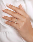 Gabriel & Co. 14K Yellow Gold Micro Pave Channel Diamond Wedding Band with Milgrain - Skeie's Jewelers