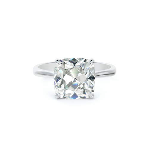 Platinum Cushion-Cut Diamond Solitaire Engagement Ring - Skeie's Jewelers