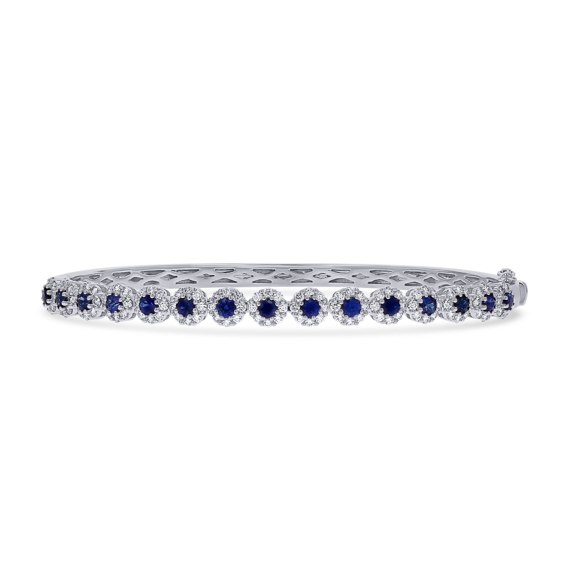 Blue Sapphire and Diamond Bangle Bracelet - Skeie's Jewelers