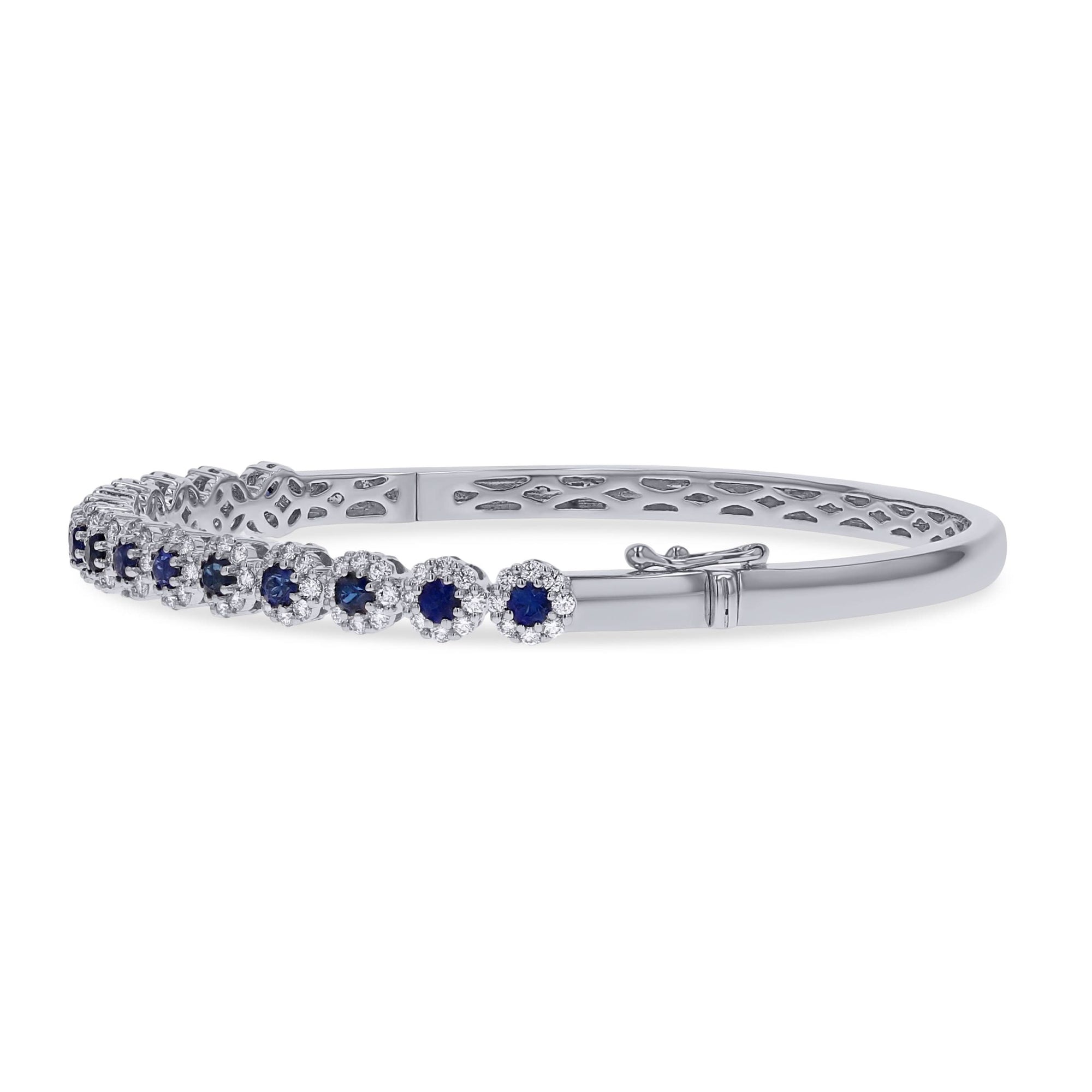 Blue Sapphire and Diamond Bangle Bracelet - Skeie's Jewelers