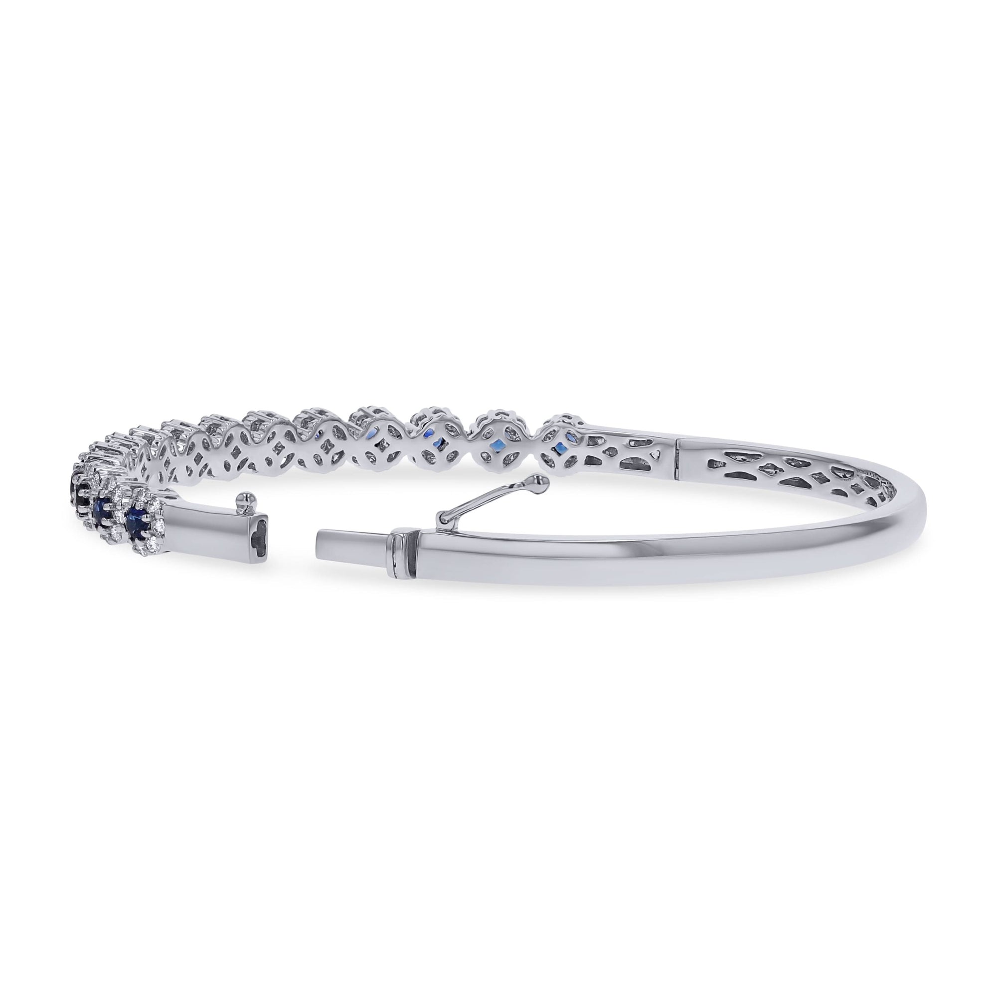 Blue Sapphire and Diamond Bangle Bracelet - Skeie's Jewelers