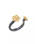 Lika Behar Gold and Oxidized Sterling Silver Buttercup Open Ring - Skeie's Jewelers