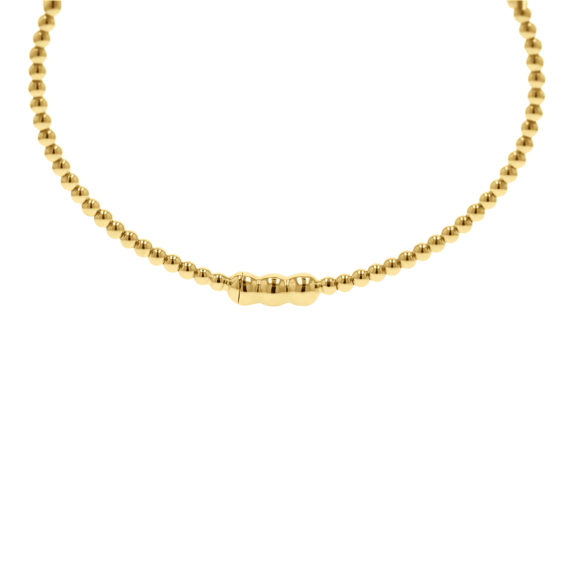 Gabriel & Co. Simple Gold Bujukan Bead Open Bangle - Skeie's Jewelers