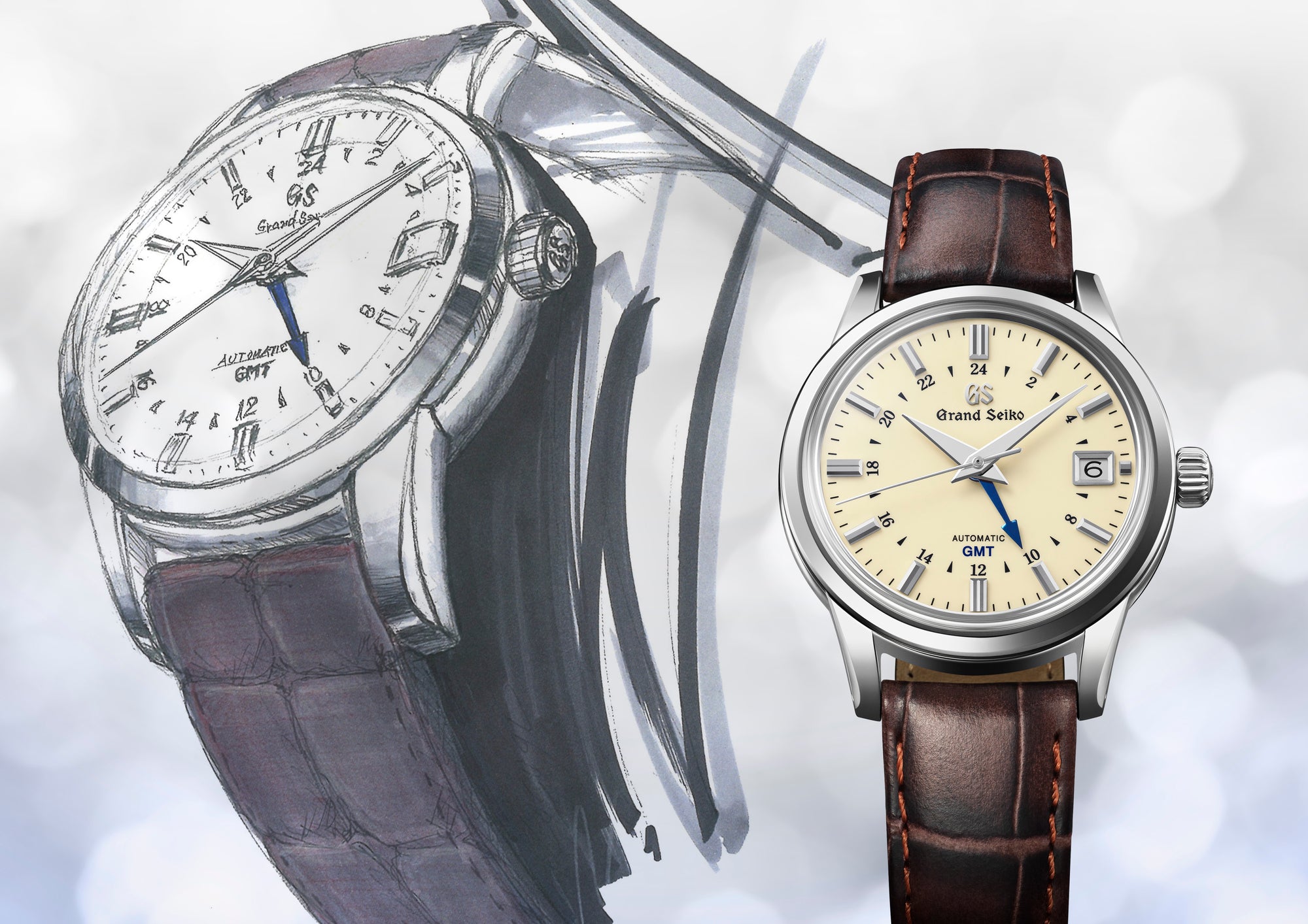 Grand Seiko SBGM221 Ivory Dial GMT Automatic Watch - Skeie's Jewelers