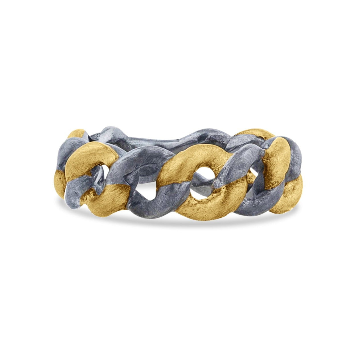 Lika Behar Yellow Gold & Oxidized Silver 'Carla' Link Ring - Skeie's Jewelers
