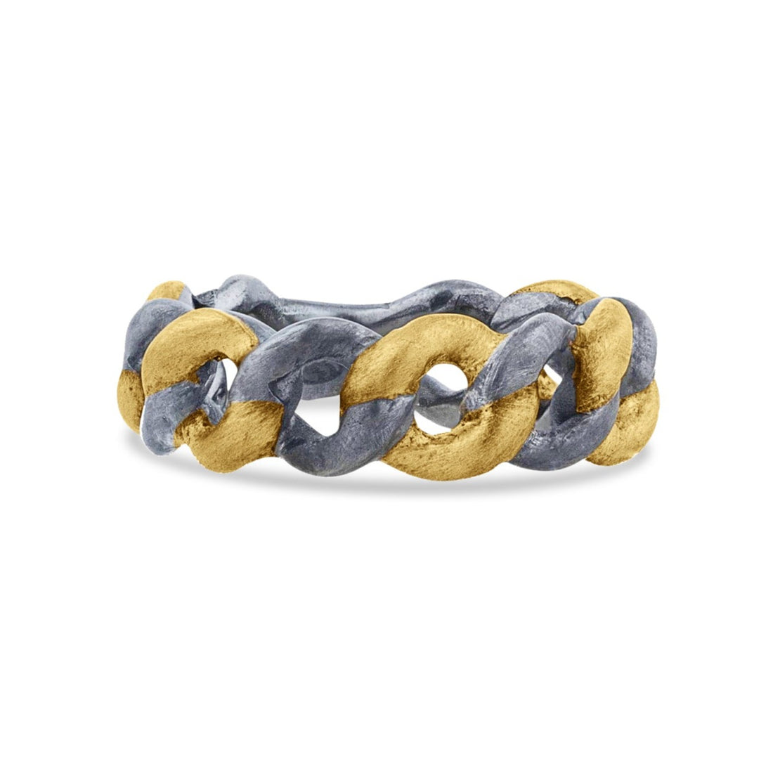 Lika Behar Yellow Gold & Oxidized Silver 'Carla' Link Ring