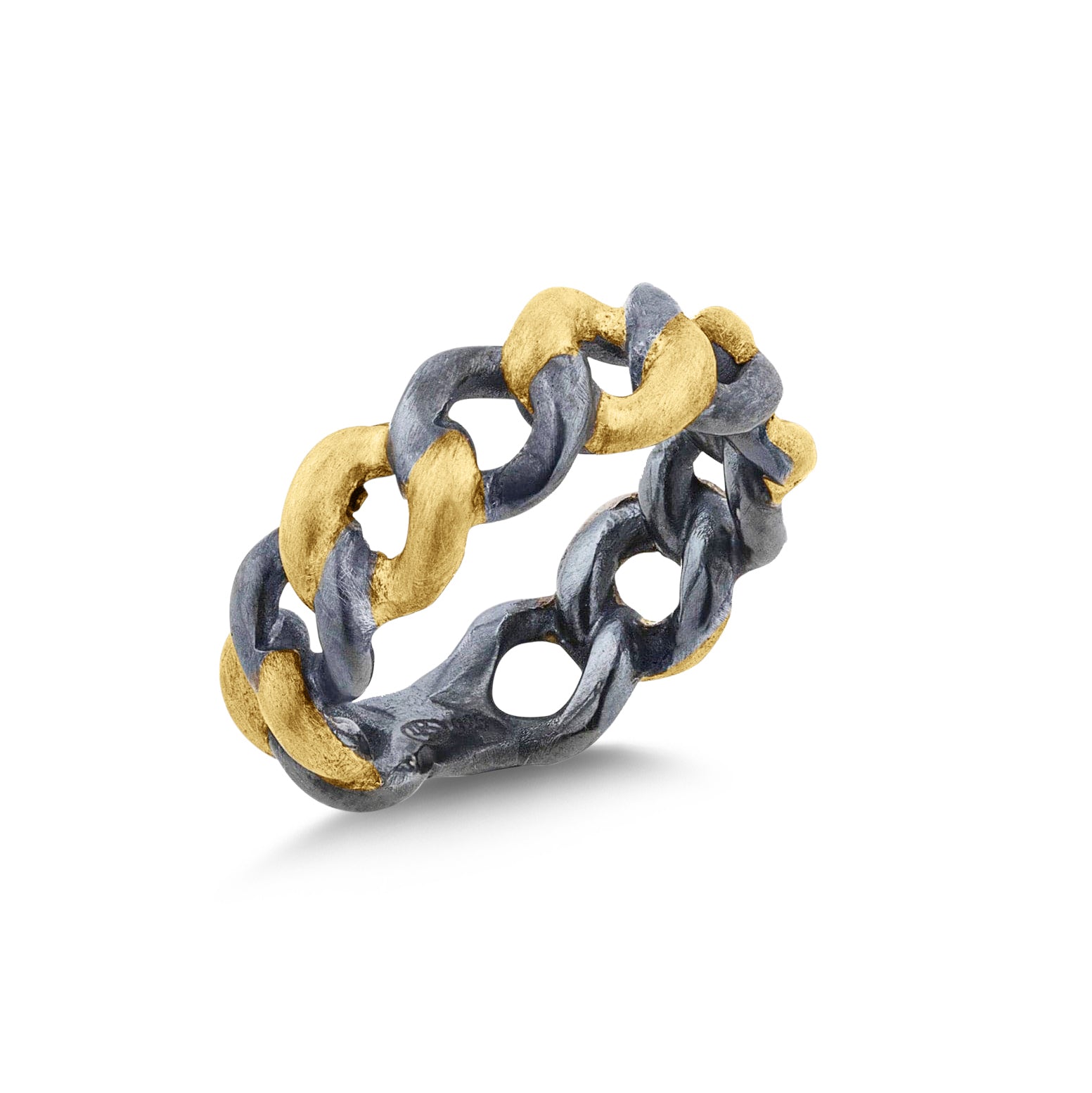 Lika Behar Yellow Gold & Oxidized Silver 'Carla' Link Ring - Skeie's Jewelers