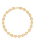Gold necklace with diamond connections on a white background