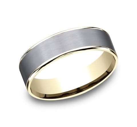 Smooth-Finished Tantalum and Gold Edged Band