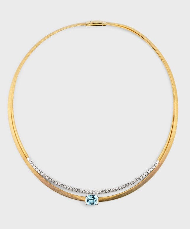 Marco Bicego® Masai Diamond & Aquamarine Necklace - Skeie's Jewelers