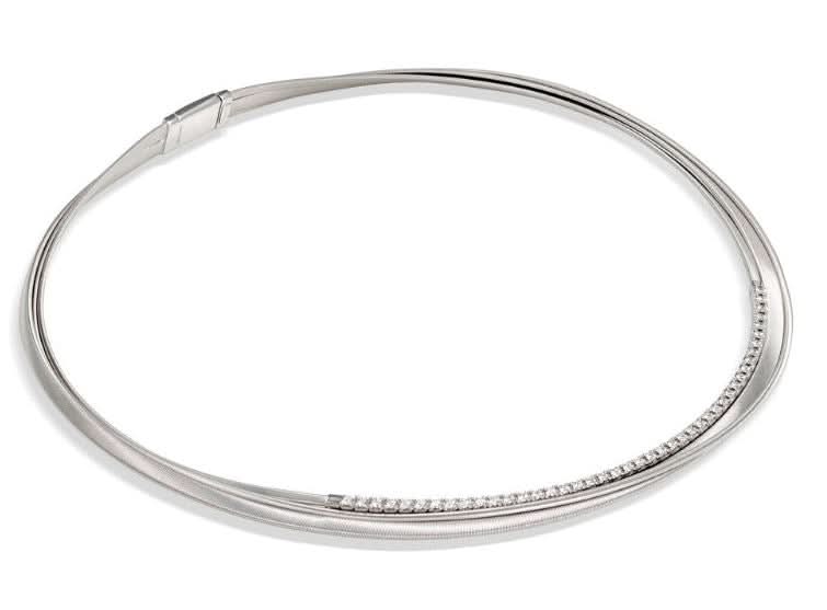Marco Bicego 'Masai' White Gold 3-Strand Diamond Line Necklace - Skeie's Jewelers