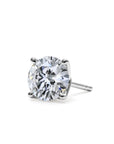 Single lab diamond stud earring on a white background
