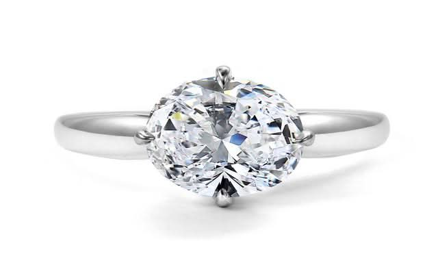 East-West Oval Lab-Grown Diamond Solitaire