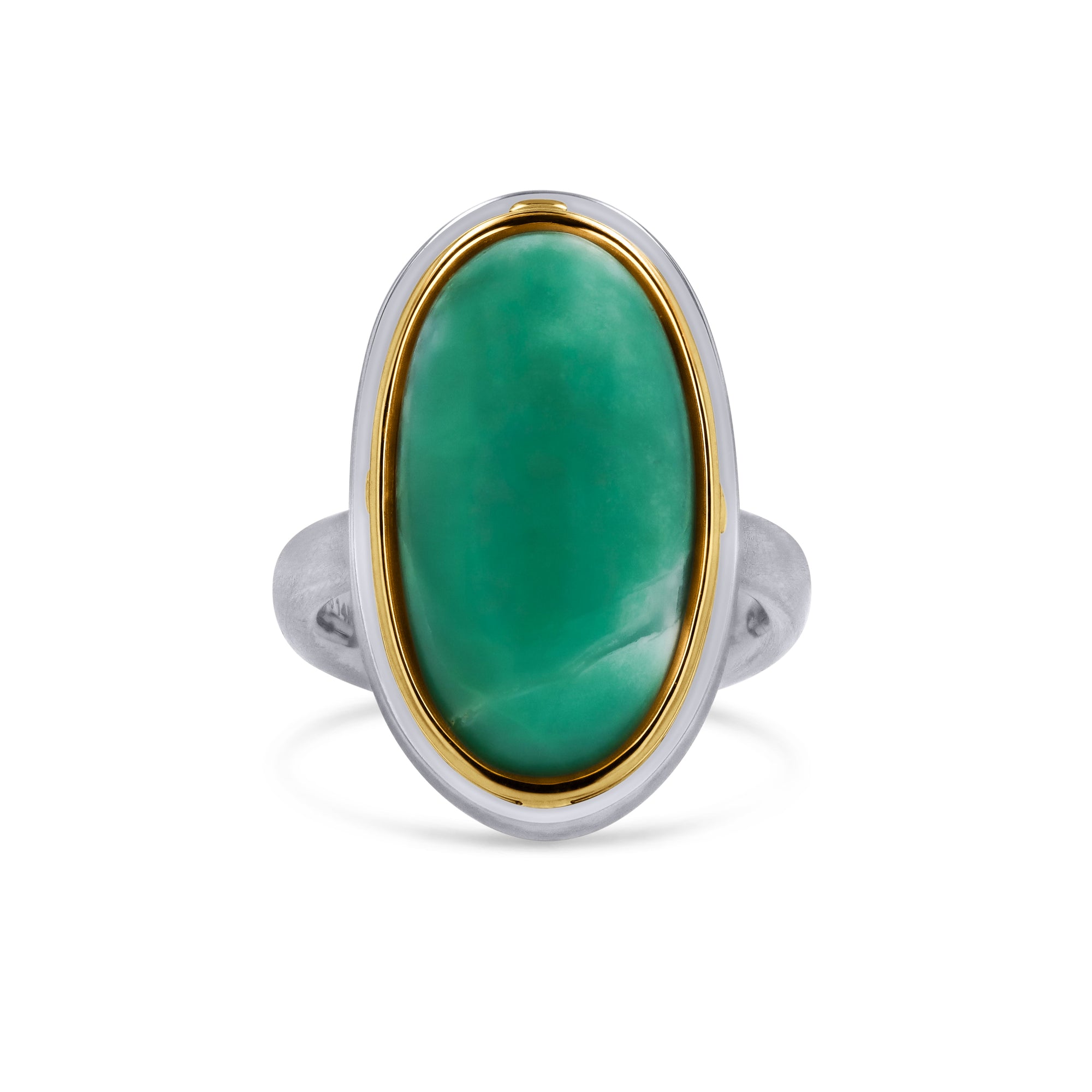 Oval Chrysoprase Gem Drop Ring - Skeie's Jewelers