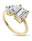 Clarity Diamond™ Angle Pear and Emerald Toi et Moi Ring - Skeie's Jewelers