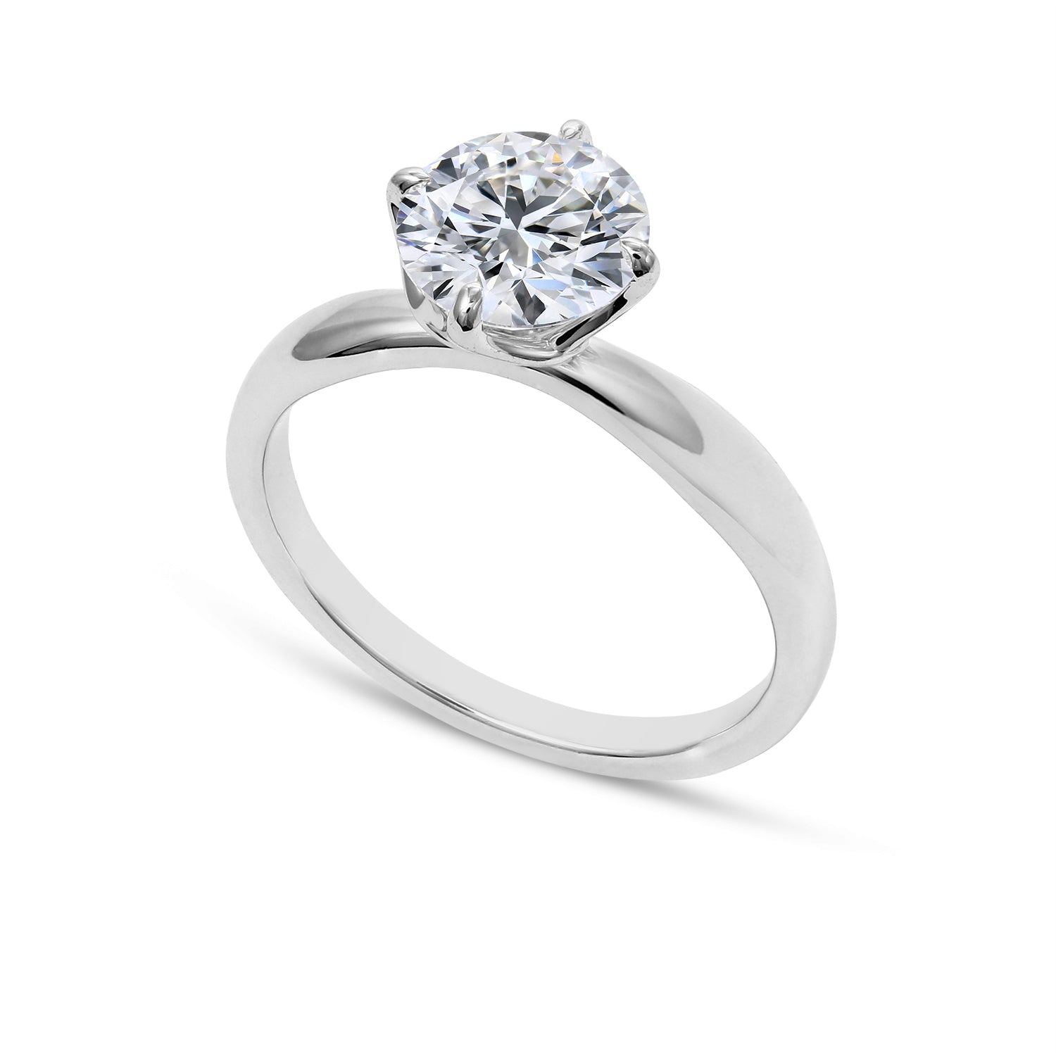 Clarity Diamond™ Signature Lab Grown Round Diamond Solitaire Engagement Ring Angled - Skeie's Jewelers