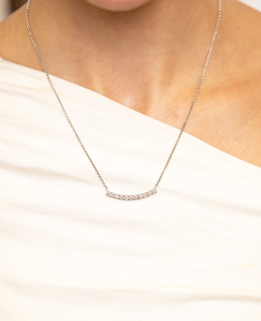 Curved Diamond-Set Necklace by Skeie's