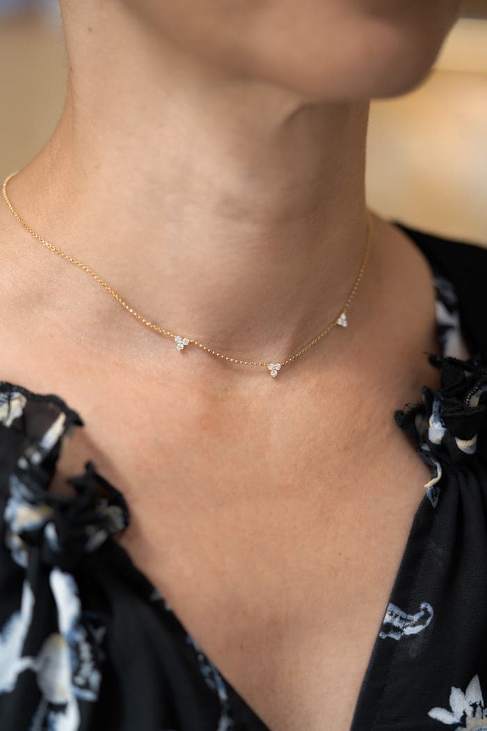 Diamond Flower Station Necklace by Roberto Coin - Skeie's Jewelers