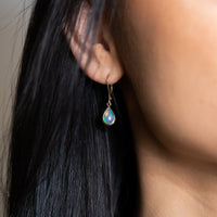 Yellow Gold Ethiopian Opal Dangle Earrings - Skeie's Jewelers